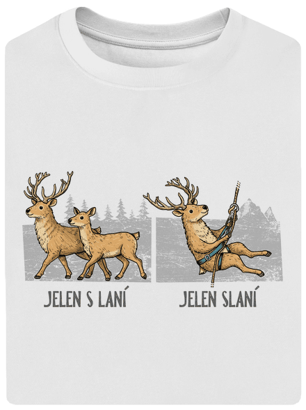 Jelen s laní unisex tričko oversized White