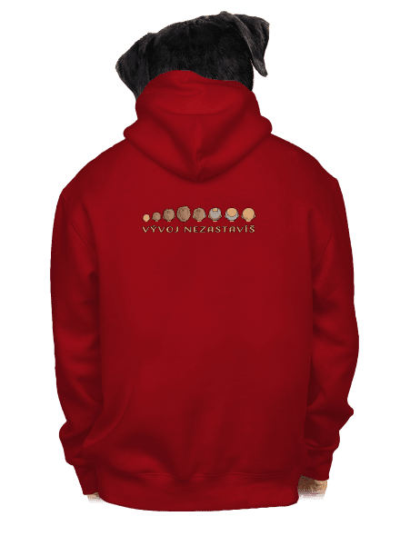 Vývoj nezastavíš pánská mikina na zip Red