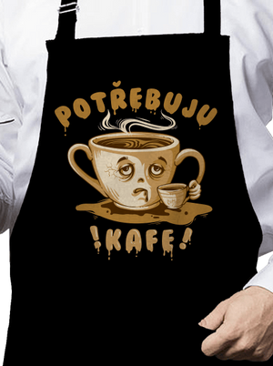 Potřebuju kafe zástěra Black