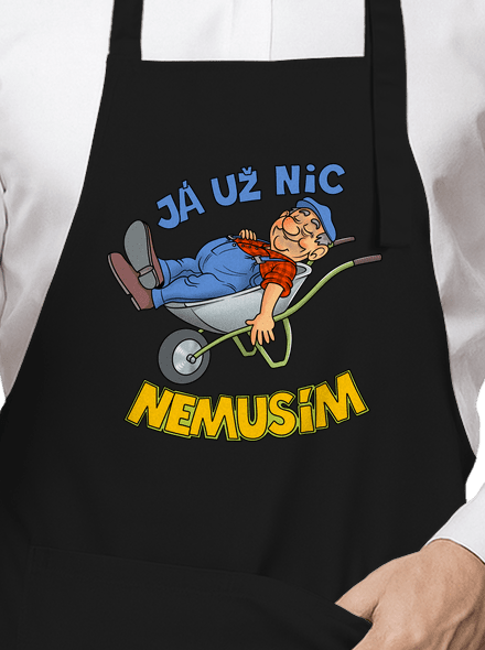 Nemusím zástěra Black