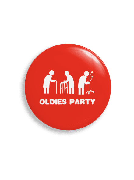 Oldies party placka uni
