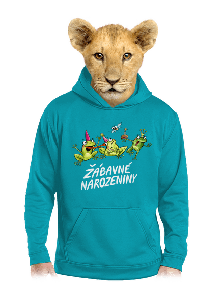 Žábavné narozeniny dětská mikina klokanka Hawaiian Blue