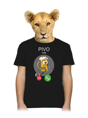 Pivo volá dětské tričko Black