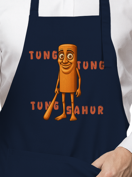Tung Tung Tung Sahur – Italian Brainrot zástěra Navy