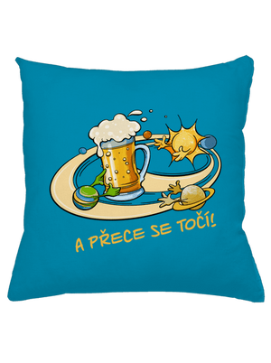 A přece se točí! polštář Blue Turquoise