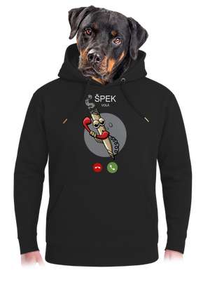 Špek volá unisex mikina premium Dark Black