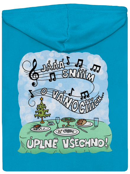 Sním o Vánocích dámská mikina na zip Blue Atol