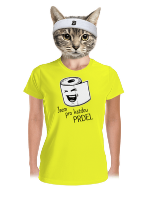 Prdel dámské sportovní tričko Neon Yellow