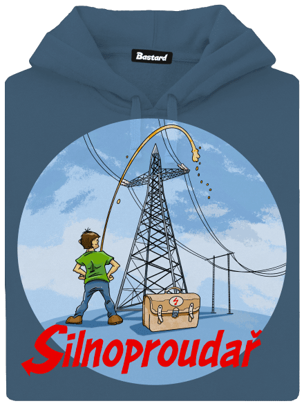 Silnoproudař dámská mikina klokanka Denim