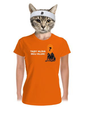 Tady hlídám já dámské sportovní tričko Neon Orange