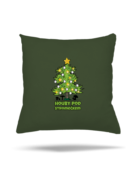 Houby pod stromečkem polštář Olive Green