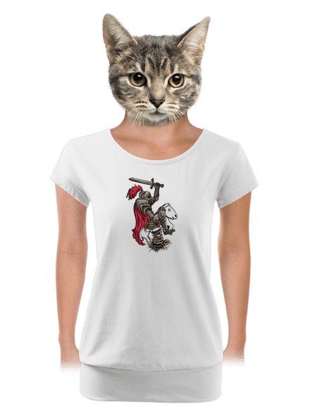 Rytíř dámské tričko s lemem White