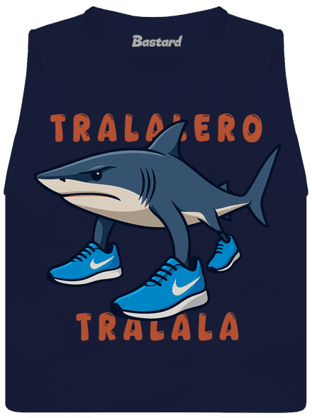 Tralalero Tralala – Italian Brainrot dámské tílko volné Navy