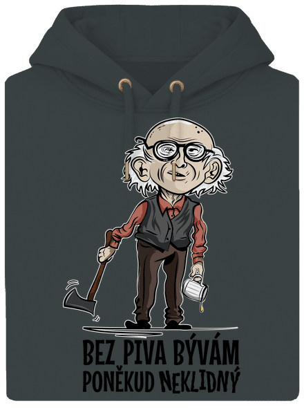 Neklidný bez piva unisex mikina premium Charcoal