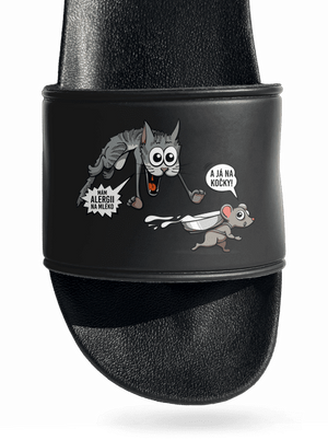 Alergická kočka a myš pantofle Black