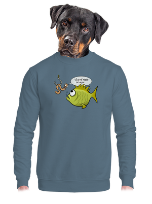 Ryba a žížala unisex mikina bez kapuce Nordic Blue