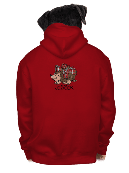 Ježíček pánská mikina na zip Red