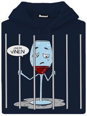 Jsem vinen pánská mikina klokanka Navy