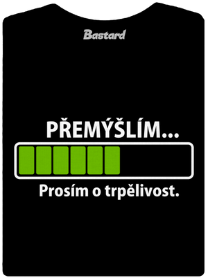 Přemýšlím dámské tričko s lemem Black