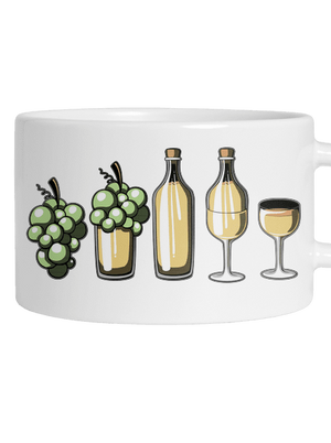 Evoluce bílého vína hrnek makronka White