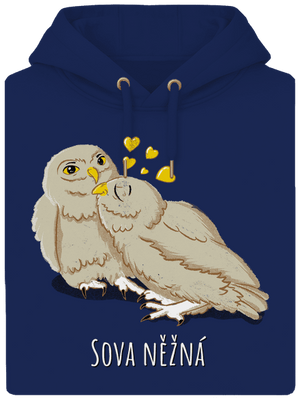 Sova něžná unisex mikina premium Navy