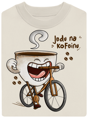 Jedu na kofeinu unisex mikina bez kapuce Off White