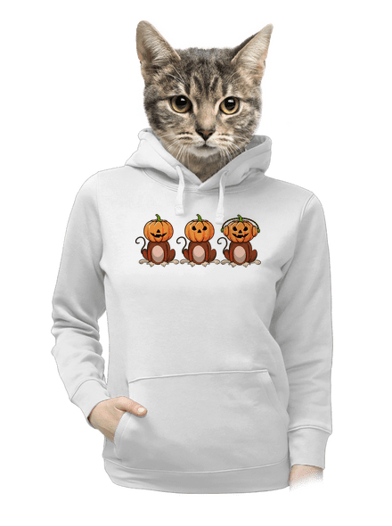 Halloween opičky dámská mikina klokanka White