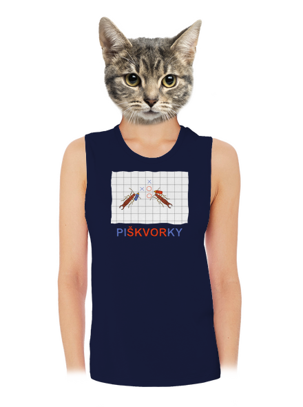 Škvoří piškvorky dámské tílko volné Navy