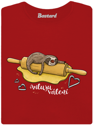 Miluju válení dámské tričko s lemem Red Mal