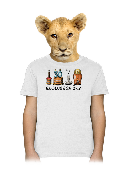 Evoluce svíčky dětské tričko White