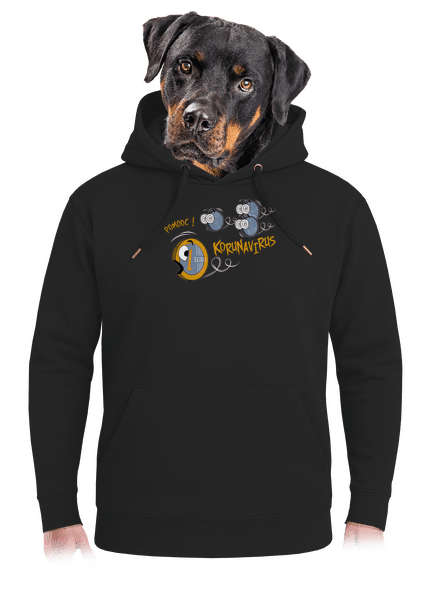 Korunavirus na útěku unisex mikina premium Dark Black