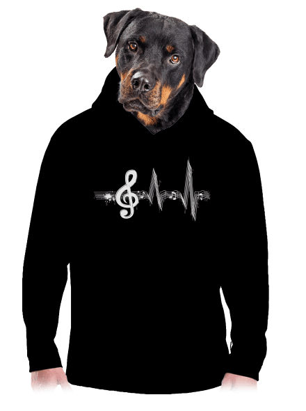 Žiju muzikou pánská mikina klokanka Black