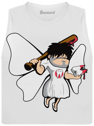 Zoubková víla dámské tílko volné White