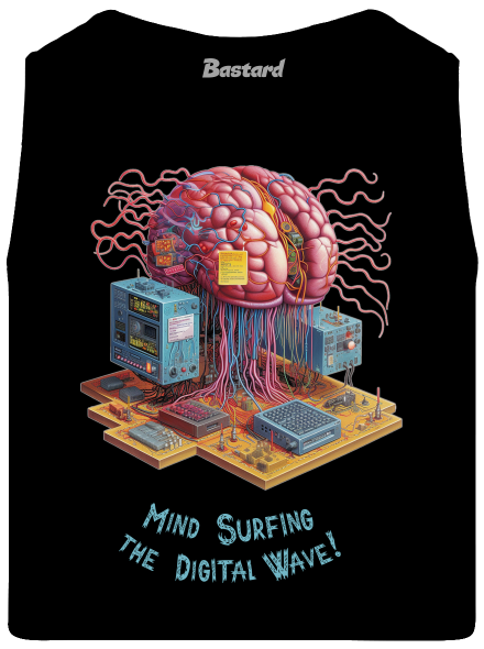Mind surfing the digital wave pánské tílko Black