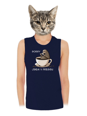 V pressu dámské tílko volné Navy