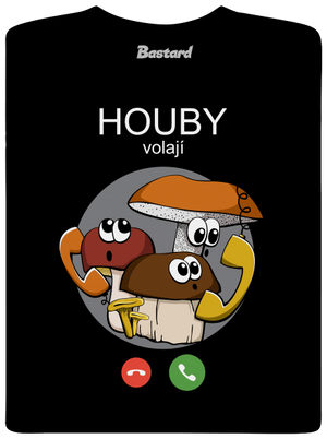 Houby volají pánské dlouhý rukáv Black