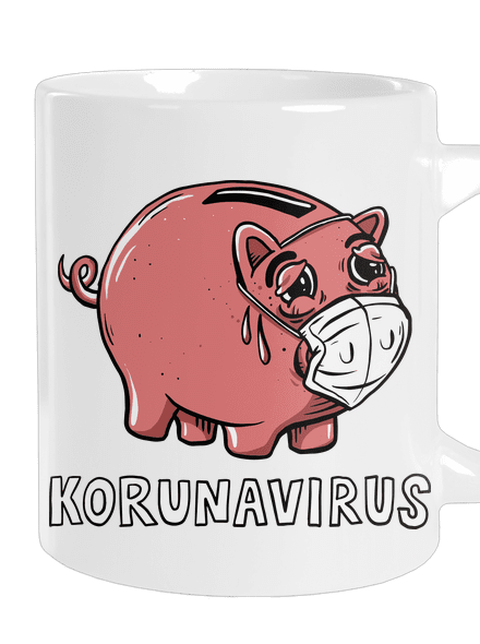 Korunavirus v kasičce velký hrnek White