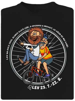 Cyklistický horoskop: Lev pánské sportovní tričko Black
