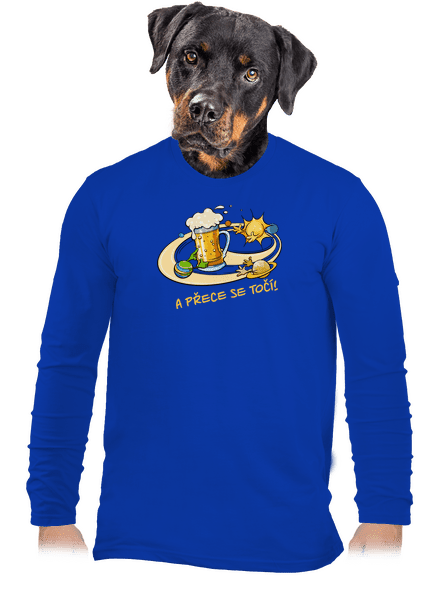 A přece se točí! pánské dlouhý rukáv Royal Blue