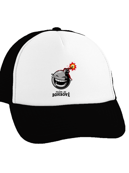 Mám se bombově kšiltovka truckerka Black cap