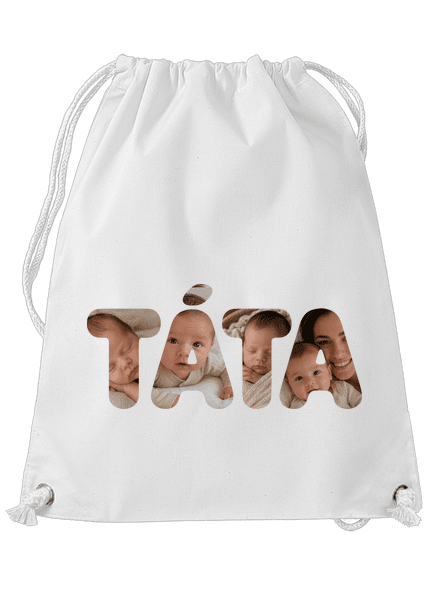 Nápis táta z vlastních fotek vak White