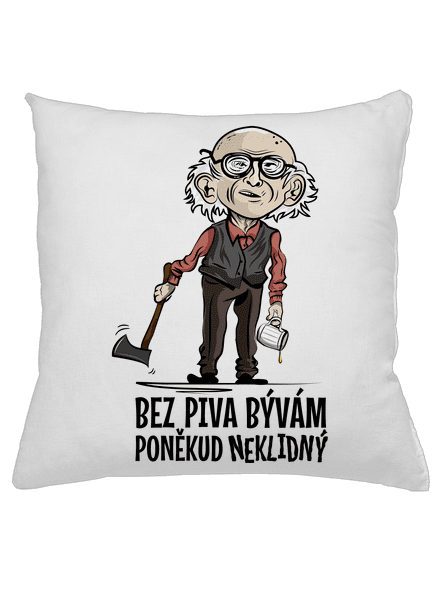 Neklidný bez piva polštář White