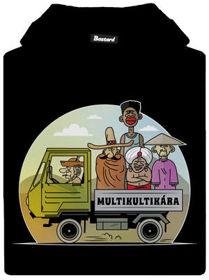 Multikultikára dětská mikina klokanka Black