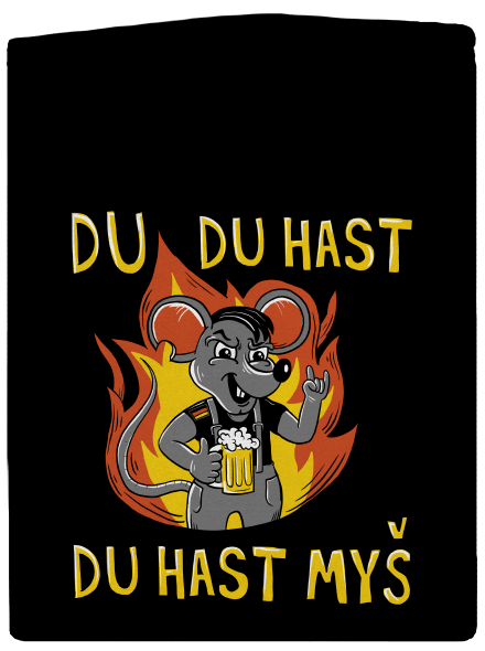 Du hast myš pánská mikina na zip Black