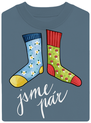 Jsme ponožkový pár unisex mikina bez kapuce Nordic Blue