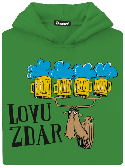 Lovu zdar dětská mikina klokanka Kelly Green AWD