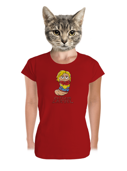 Captain Larvel dámské tričko premium Red Mal