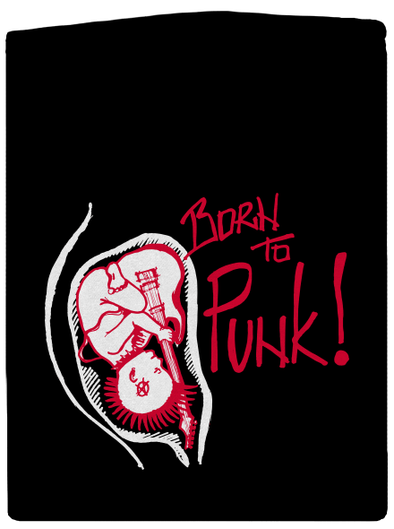 Born to punk pánská mikina na zip Black