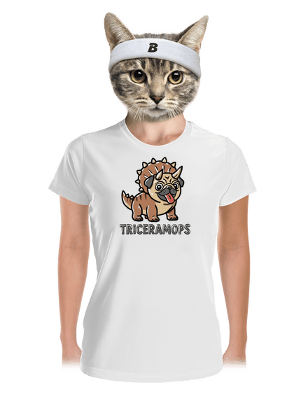 Triceramops dámské sportovní tričko White