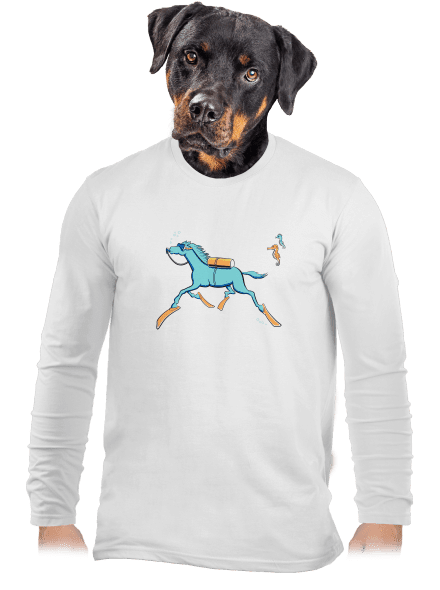Mořský koník pánské dlouhý rukáv White